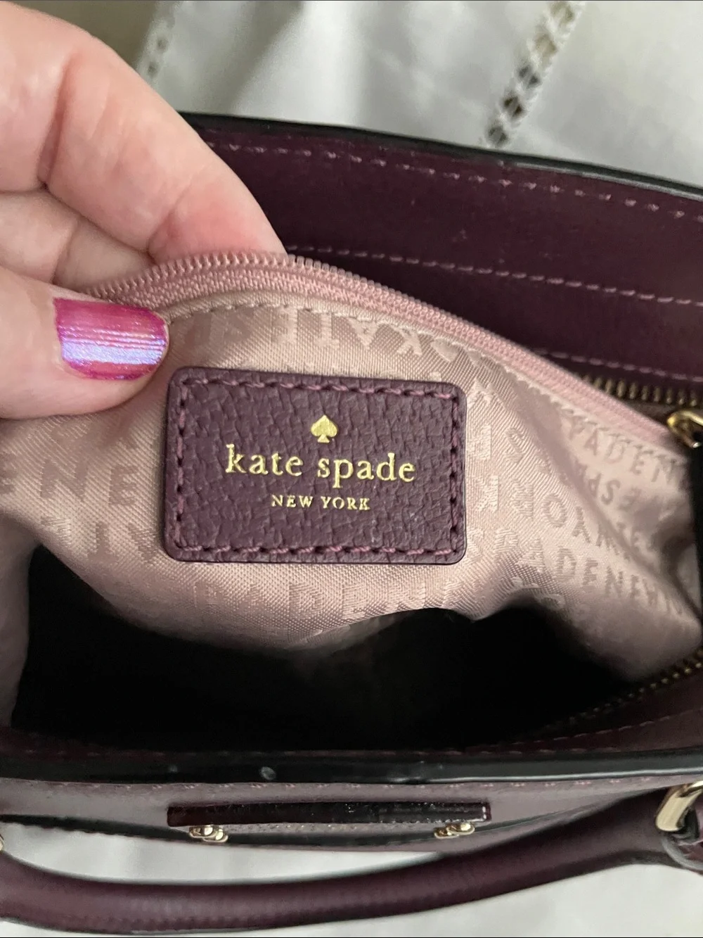 kate spade Plum Leather Satchel-Crossbody  Couple Minor Scratches Otherwise EUC